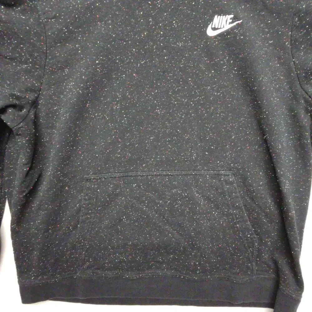 Nike Womens Black Rainbow Speckled Hoodie Jogger Set XL Cotton Blend Casual